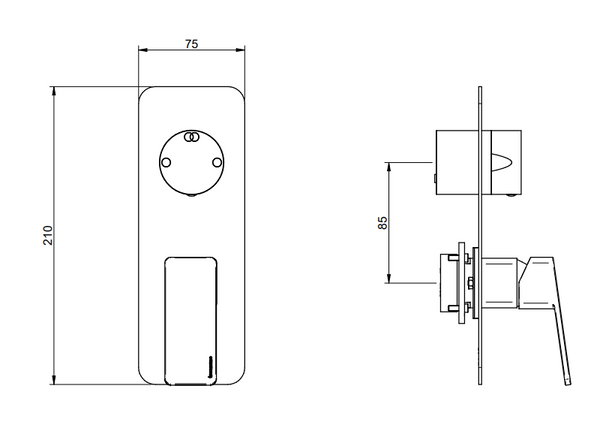 Treemme pa36 RWIT8BA2CC01 Miscelatore doccia monocomando 2 uscite senza parte incasso cromo