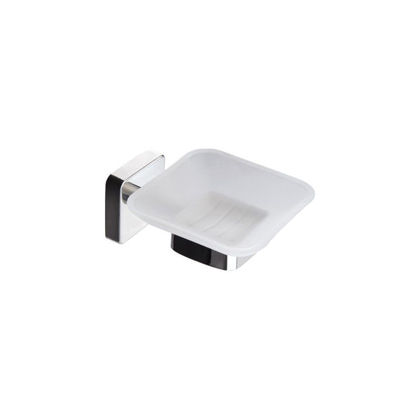 New Line M3 portasapone a muro In vetro acidato e Acciaio Inox cromo