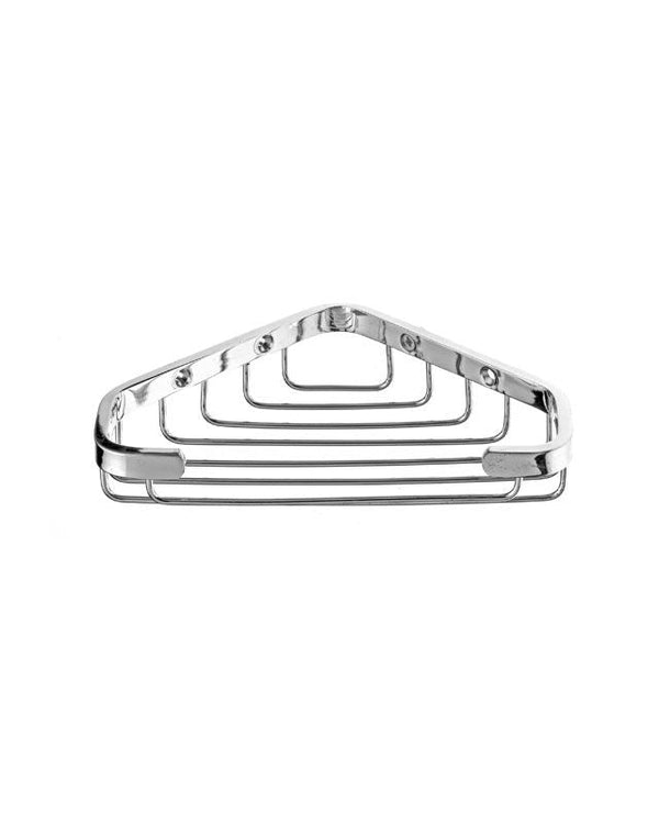 Griglia portasapone angolare In Ottone Cromo New Line Dc1 Cromo Lucido in bagno completo, vista d'insieme dell'ambiente...