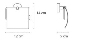 Portarotolo Coperto In Acciaio Inox Cromo New Line Q3 Cromo Lucido, vista laterale del profilo a muro - Exagonshop