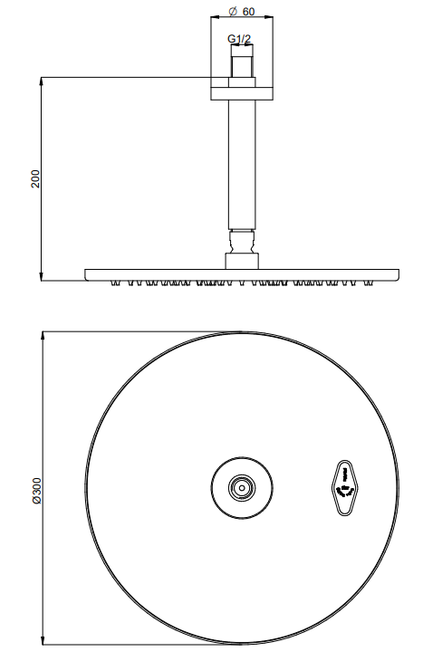 Treemme T30 IT6511CCZZVS soffione doccia 30 cm a soffitto anticalcare cromo