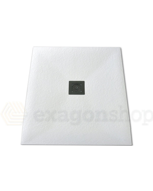 Piatto Doccia 90x90 Desio effetto pietra in Mineralmarmo Bianco
