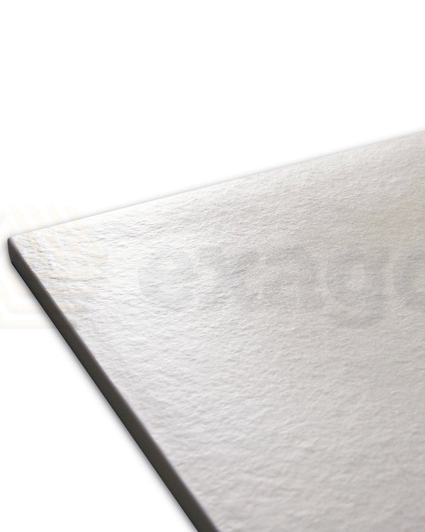 Piatto Doccia 90x90 Desio effetto pietra in Mineralmarmo visto dall'alto con superficie e piletta di scarico - Exagonshop
