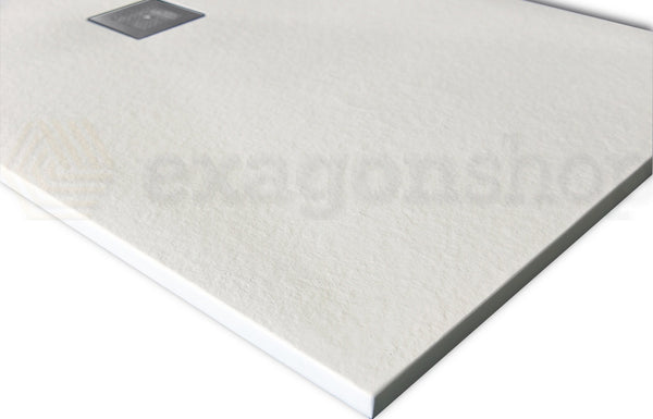 Desio Piatto Doccia 70x110 effetto pietra antibatterico in Solidstone Bianco
