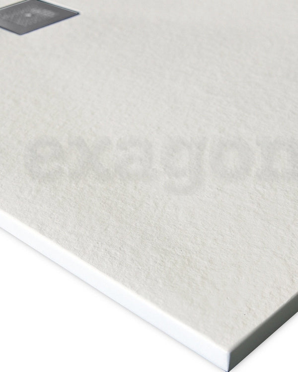 Piatto Doccia 80x180 Desio effetto pietra in Mineralmarmo visto dall'alto con superficie e piletta di scarico - Exagonshop