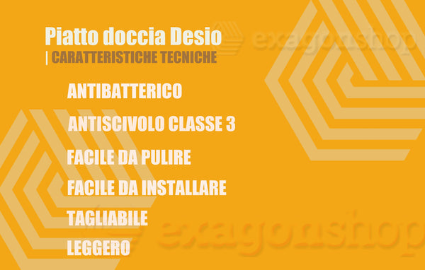 Desio Piatto Doccia 90x90 effetto pietra antibatterico in Solidstone Bianco