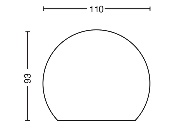 Specchio 110x93 retroilluminato led semicircolare