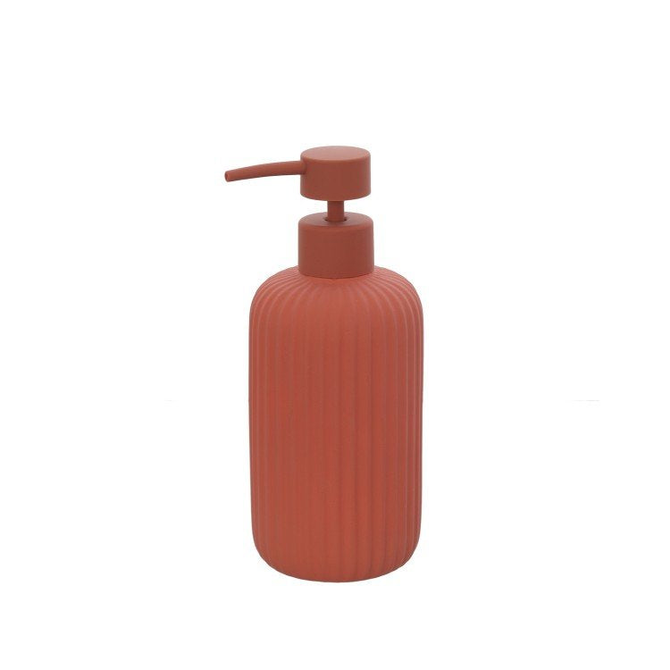 Set portaspazzolini dispenser portasapone e portascopino in ceramica rosso mattone Color