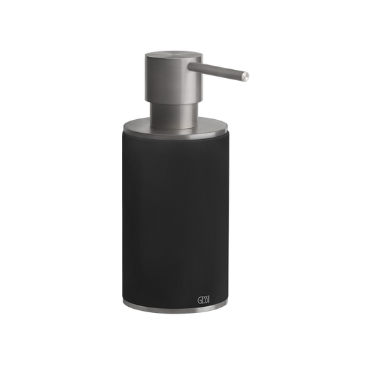 Dispenser porta sapone liquido da appoggio nero steel brushed 54738 Gessi