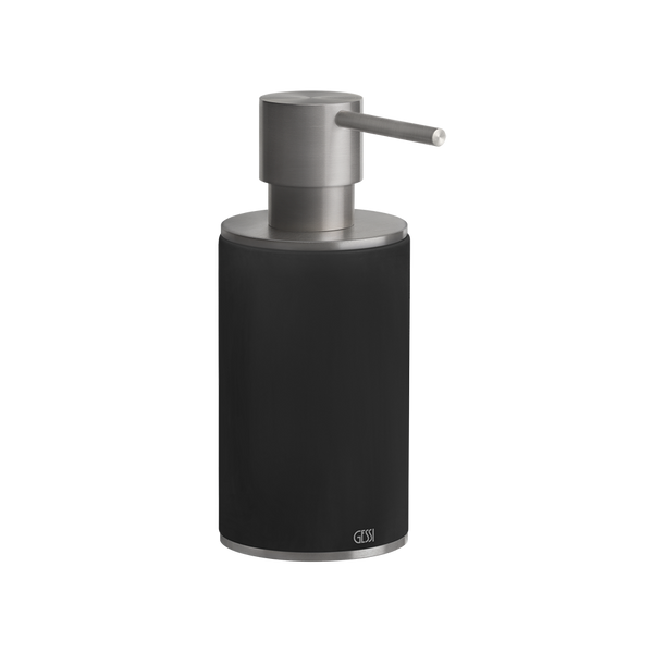 Dispenser porta sapone liquido da appoggio nero steel brushed 54738 Gessi