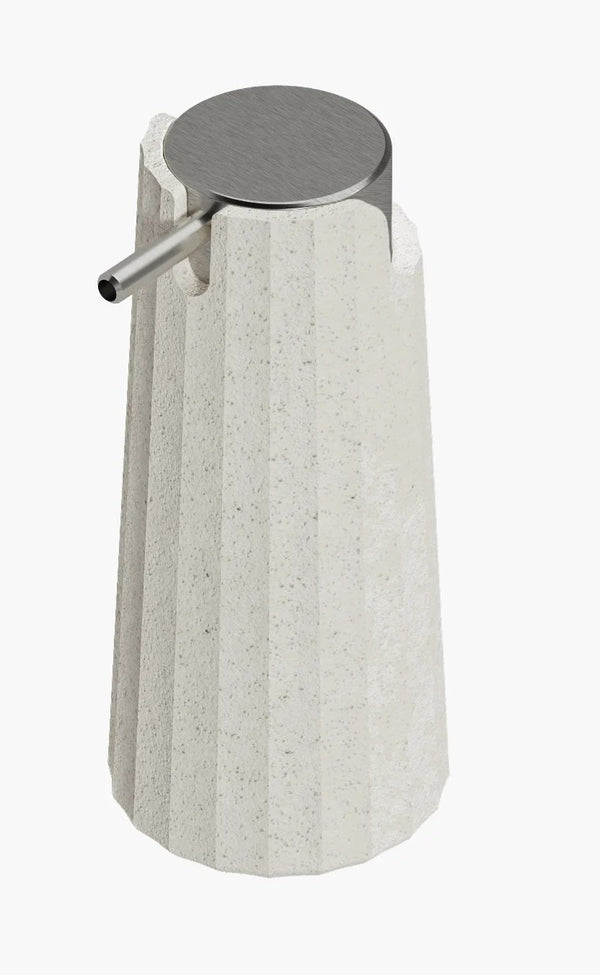 Dispenser portasapone liquido 200 ml cromo spazzolato bianco naturale Cosmic L'Avenir