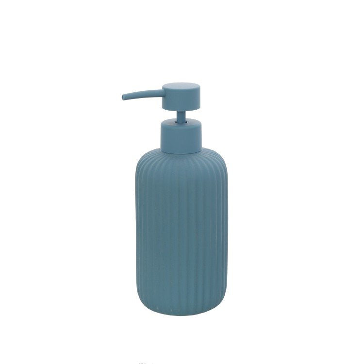Set portaspazzolini dispenser portasapone e portascopino in ceramica blu pastello Color