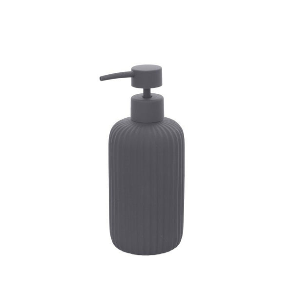 Set portaspazzolini dispenser portasapone e portascopino in ceramica grigio Color