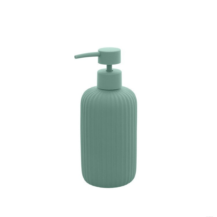 Set portaspazzolini dispenser portasapone e portascopino in ceramica verde Color