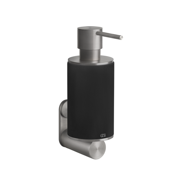 Dispenser sapone liquido a muro nero steel brushed 54714 gessi