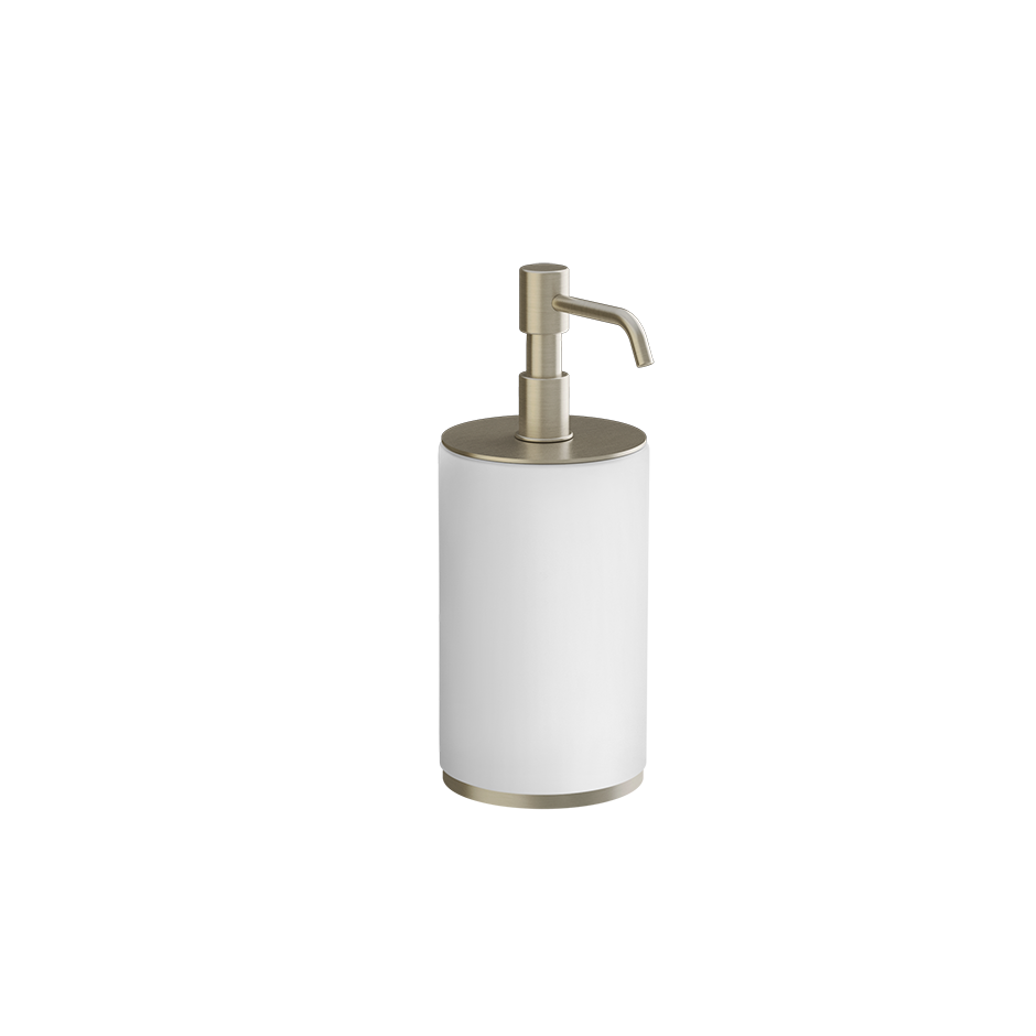 Dispenser sapone liquido da appoggio bianco brass brushed 66437 Gessi