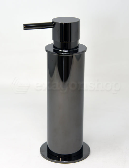 Colombo Plus Dispenser da appoggio grafite lucido, dettaglio ravvicinato del materiale e dell'aggancio - Colombo Design