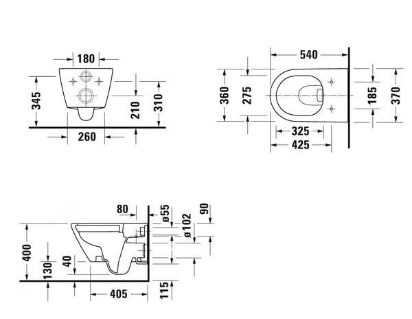 Duravit D-neo coppia Vaso Rimless e Bidet Sospeso Con Sedile Rallentato Bianco