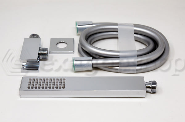Set miscelatore doccia incasso 2 vie soffione 25x25 slim braccio 30 cm e doccetta cromo Smart