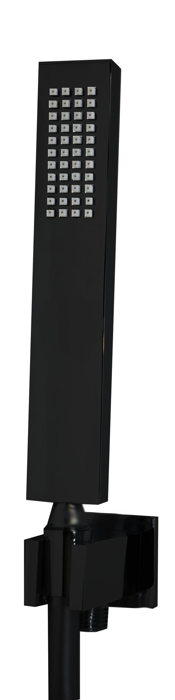 Set soffione doccia 25x25 Smart quadro braccio 35 cm e doccetta nero opaco