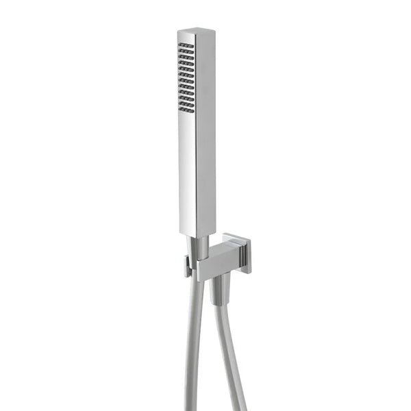 Kit Doccetta quadra con flessibile antitorsione 150 cm e presa acqua in ottone Cromo Elliot