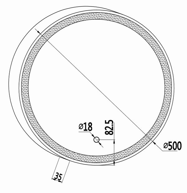New Line Atollo specchio 50 cm illuminato tondo nero pulsante a sfioramento