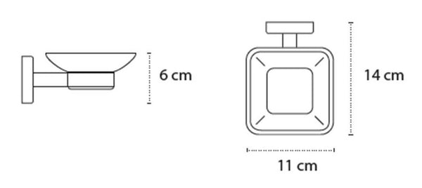New Line M3 portasapone a muro In vetro acidato e Acciaio Inox Nero Opaco
