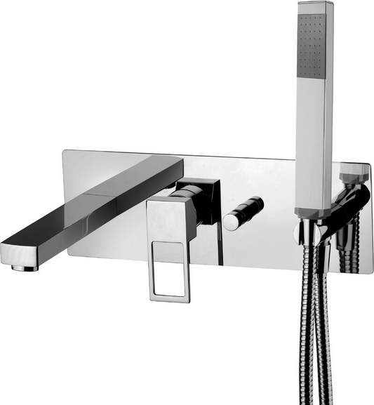 Paffoni Effe Ef001 Miscelatore vasca ad Incasso Completo ambientato in box doccia con pareti in vetro