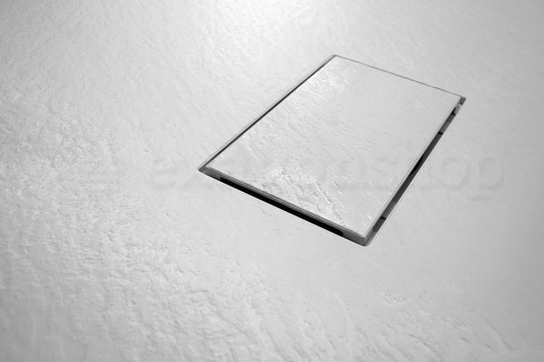 Quarzo piatto doccia 70x140 effetto pietra ardesia bianco in smc con piletta e copripiletta