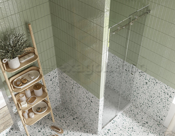 Box doccia 100 cm a nicchia Sofia un anta scorrevole 8 mm H 195 reversibile cromo