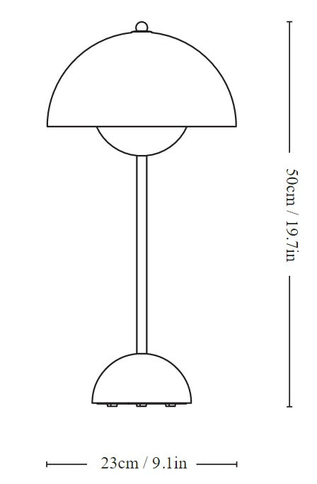 &Tradition Flowerpot VP3 Lampada da tavolo ricaricabile da interno bianco opaco