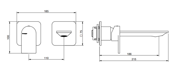 Treemme Ran RWIT22C7CC01 Miscelatore lavabo senza parte incasso cromo