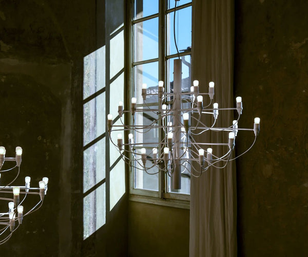 Flos 2097/30 Frosted Bulbs Lampada a sospensione 88 cm a bulbi opachi bianco opaco
