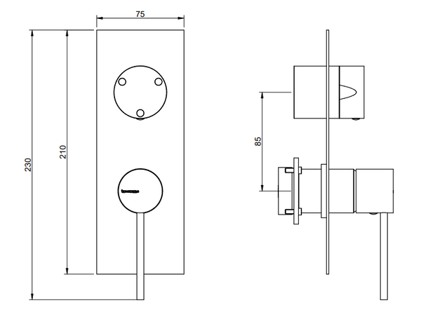 Treemme Up+ Miscelatore doccia monocomando con deviatore 3 uscite senza parte incasso cromo