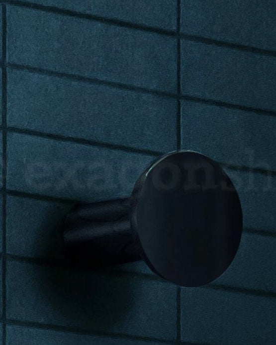 Colombo Mini gancio portasciugamani nero opaco cd107 montato a parete, vista del design e della finitura - Exagonshop