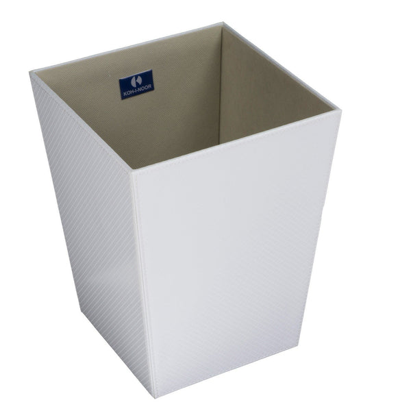 Koh-i-noor 2203 cestino getta carta 23x23 in mdf ed ecopelle bianco