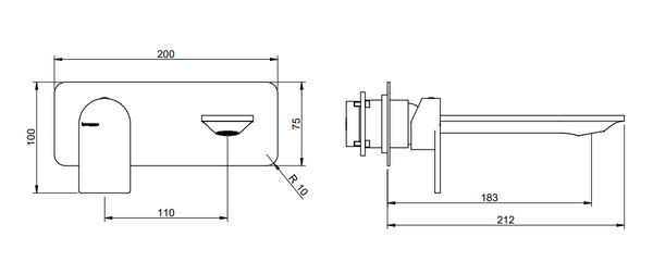 Treemme Ran RWIT22A7CC01 Miscelatore lavabo 182 mm senza parte incasso cromo
