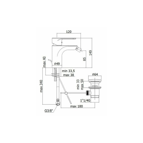 Paffoni Rubinetterie Green set Miscelatore Lavabo Bidet E Vasca Esterno Cromo
