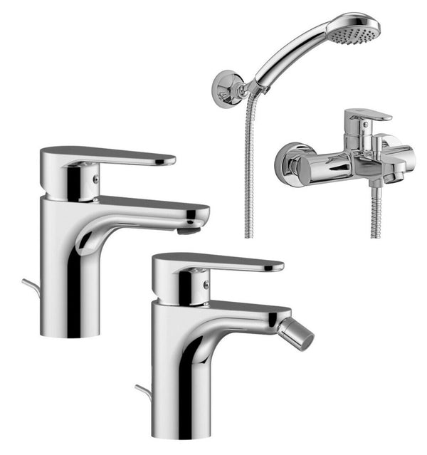 Paffoni Rubinetterie Green set Miscelatore Lavabo Bidet E Vasca Esterno Cromo