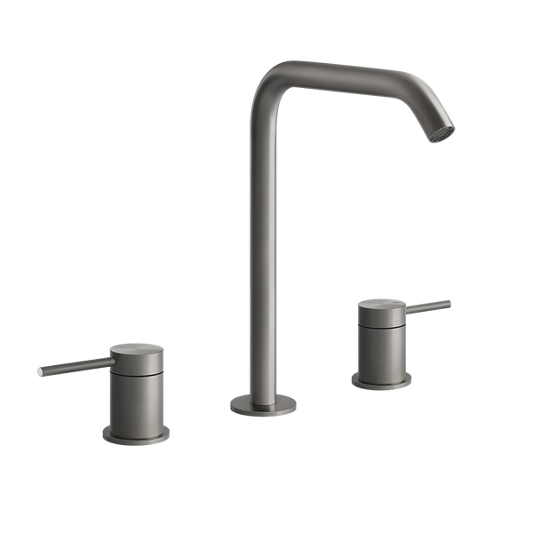 Gessi Flessa Gruppo lavabo 3 fori alto senza scarico steel brushed 54011