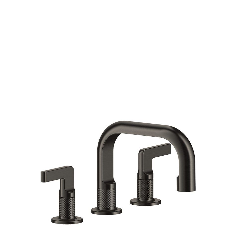 Gessi Inciso Gruppo lavabo 3 fori con bocca senza scarico matte black xl 58012