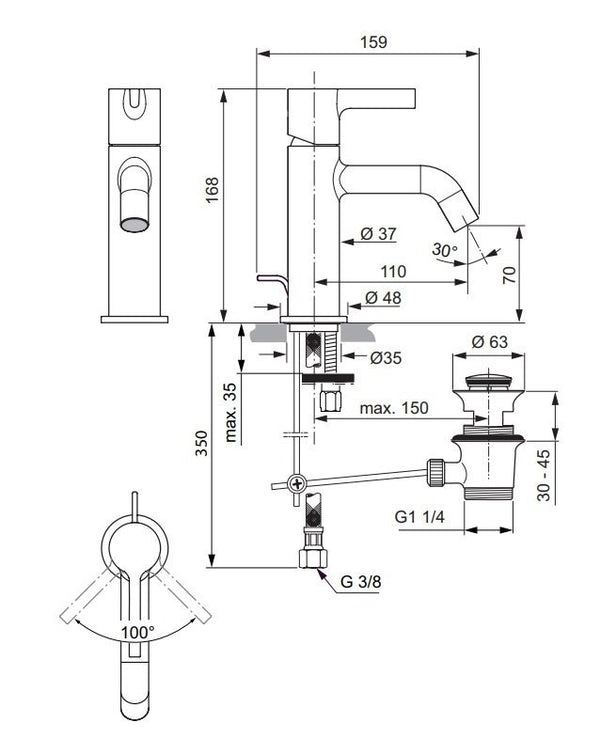 Ideal standard Joy coppia miscelatori bidet e lavabo con asta cromo BC784AA+BC775AA