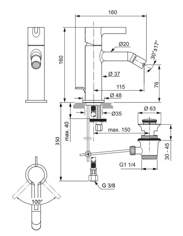 Ideal standard joy bc784aa miscelatore monocomando bidet cromo