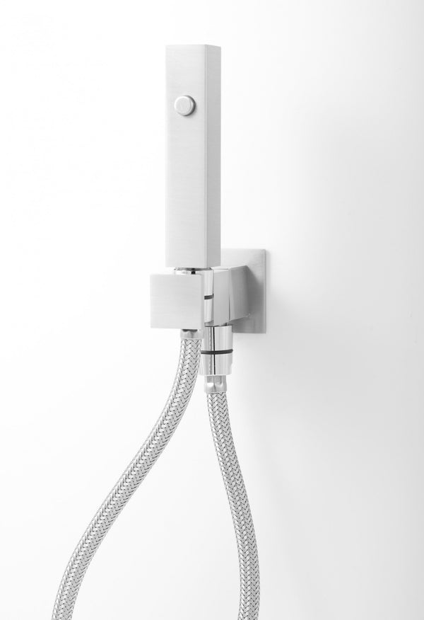 Idroscopino wc con pulsante presa acqua e Flessibile antitorsione cromo lucido Click J3300 Arvag