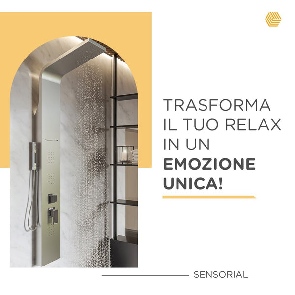 Pannello doccia idromassaggio termostatico effetto cascata in acciaio Onda