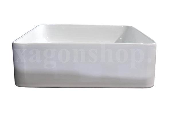 Lavabo 60,5x35,5 da appoggio in ceramica per top mobile bagno Bianco lucido