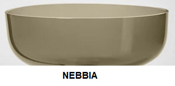 Antonio Lupi Senso Lavabo Rettangolare Soprapiano Cm 60x40 In Cristalmood Nebbia