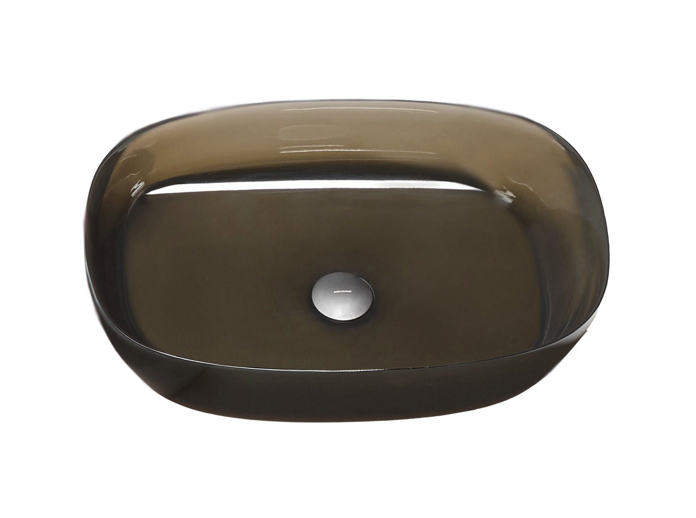 Antonio Lupi Senso Lavabo Rettangolare Soprapiano Cm 60x40 In Cristalmood Nebbia