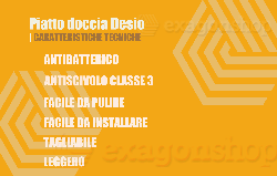 Piatto Doccia 70x120 Desio effetto pietra in Mineralmarmo, vista laterale dello spessore e del bordo - Exagonshop