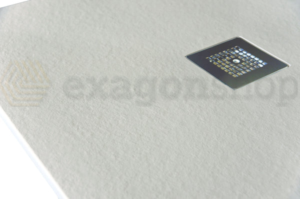 Desio Piatto Doccia 70x90 effetto pietra antibatterico in Solidstone Bianco